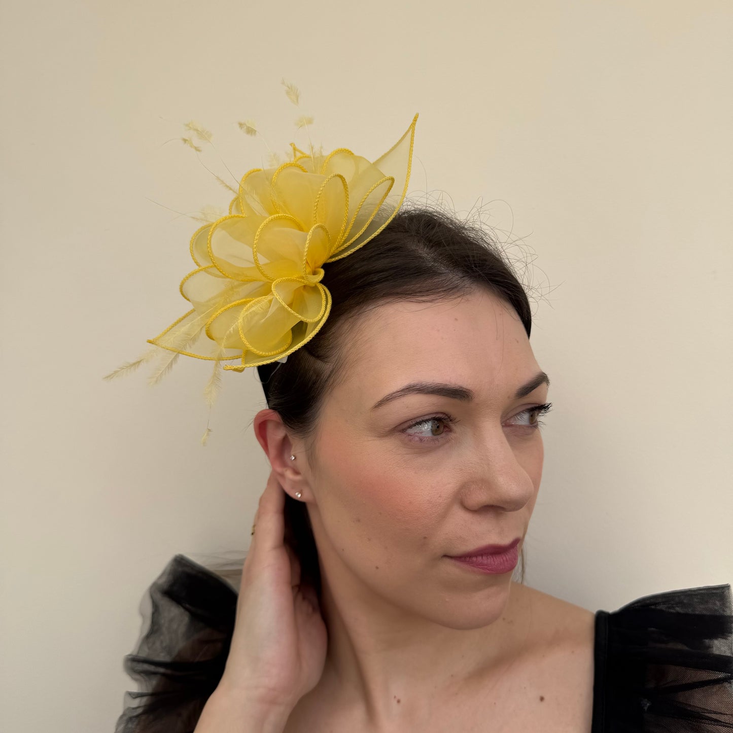 J Bees 9826 Lemon Yellow Clip Fascinator