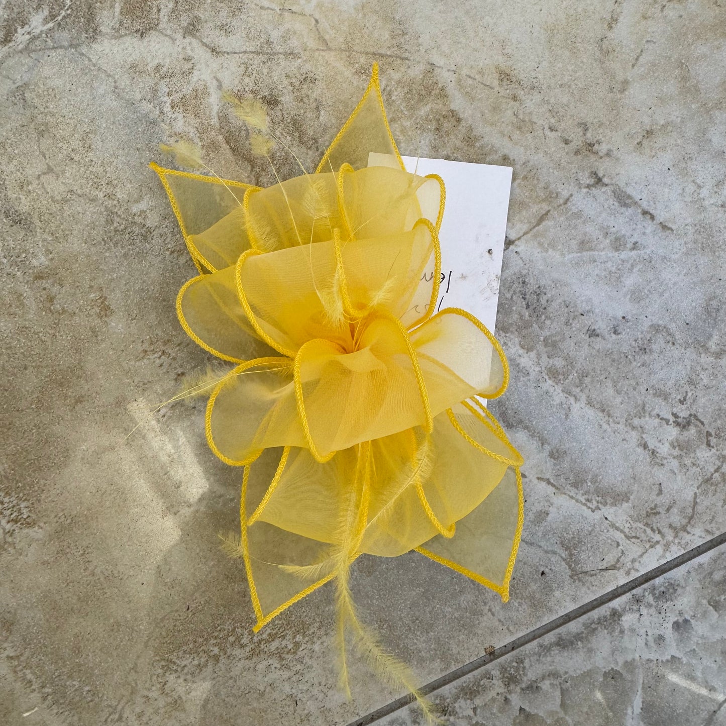 J Bees 9826 Lemon Yellow Clip Fascinator