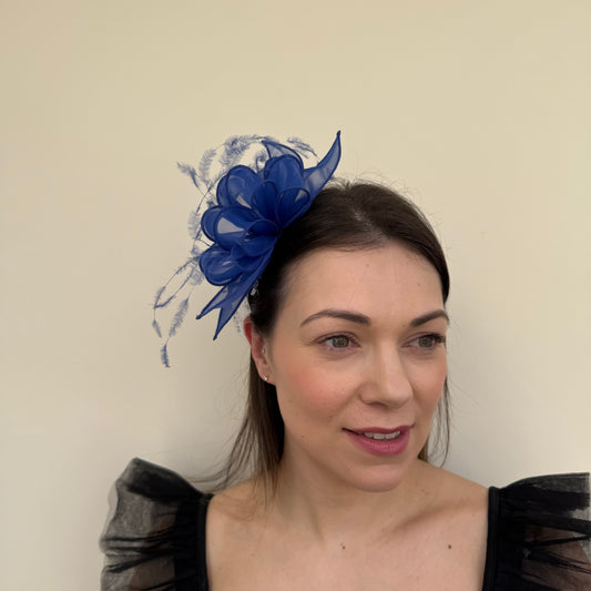 J Bees 9826 Cobalt Blue Clip Fascinator