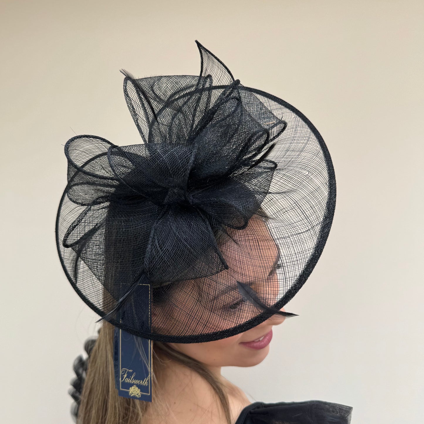 Failsworth SS26 8016 Sinamay Fascinaotor Black