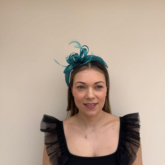 Failsworth SS26 8025 Sinamay Fascinator Peacock