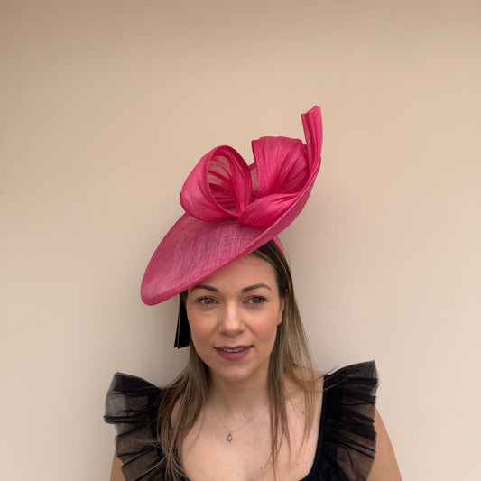 Failsworth SS26 129 Sinamay Silk Fascinator Magenta