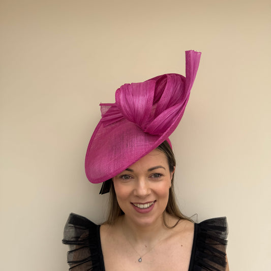 Failsworth SS26 129 Sinamay Silk Fascinator Fuchsia