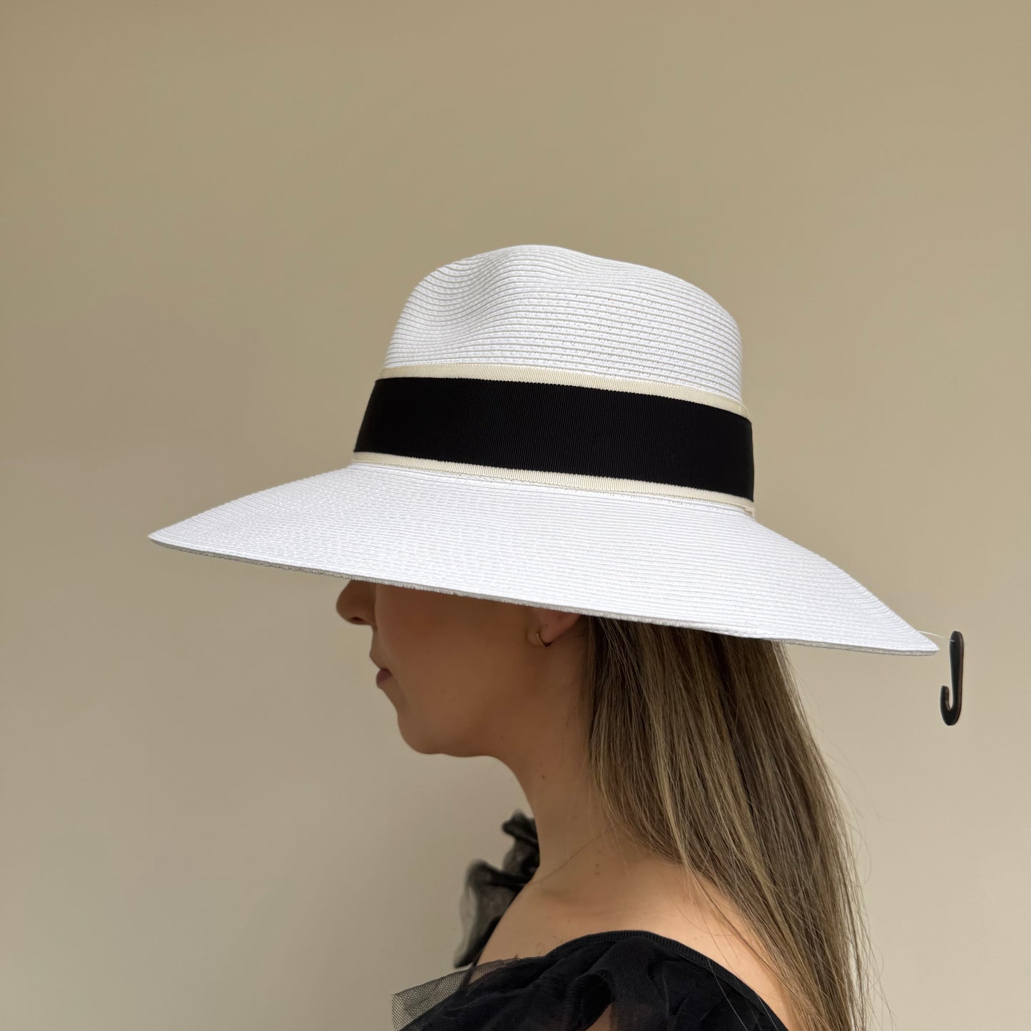 Failsworth Positano White/Black adjustable Fedora Sun Hat