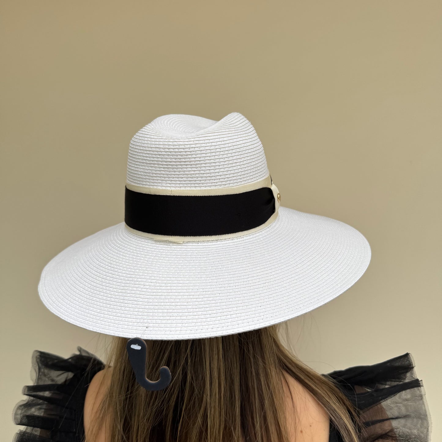 Failsworth Positano White/Black adjustable Fedora Sun Hat