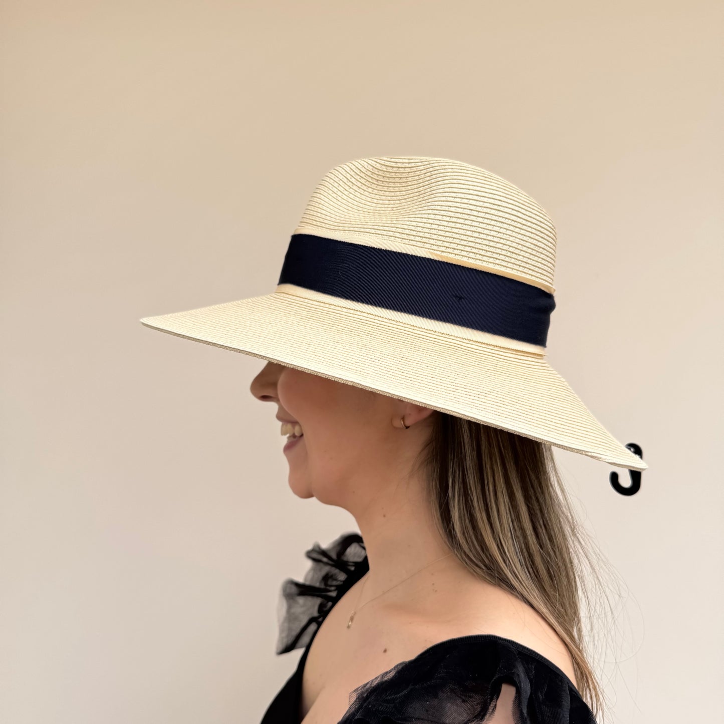 Failsworth SS26 Positano Straw & Navy adjustable fedora hat