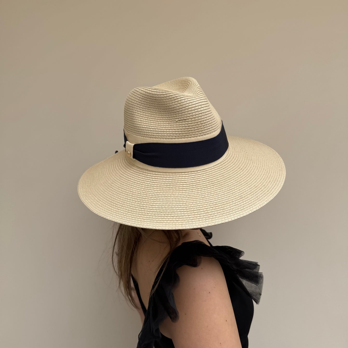 Failsworth SS26 Positano Straw & Navy adjustable fedora hat