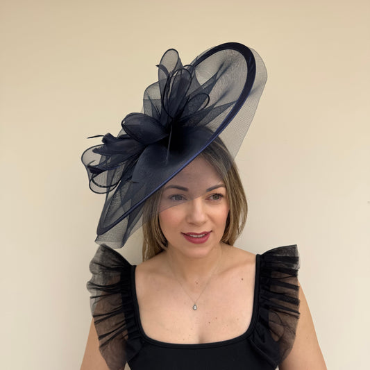 J Bees JB20/594 Navy Blue Net Fascinator