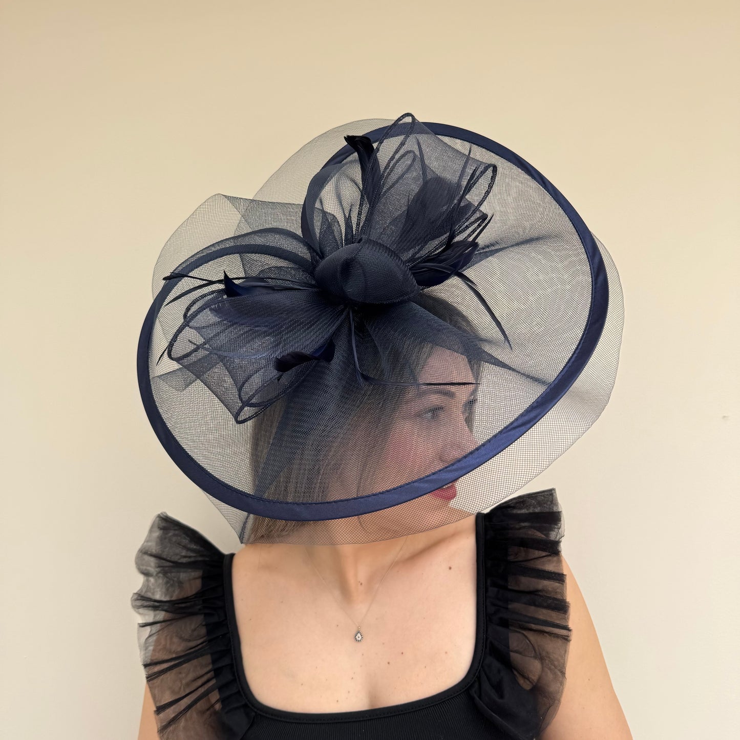 J Bees JB20/594 Navy Blue Net Fascinator