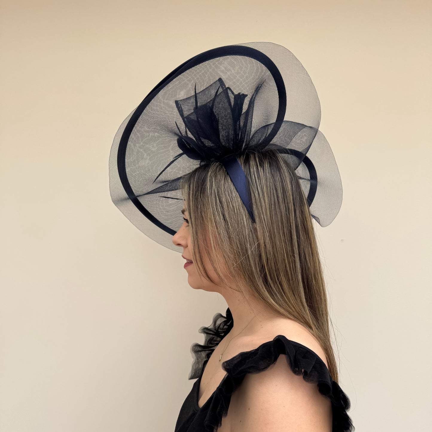 J Bees JB20/594 Navy Blue Net Fascinator
