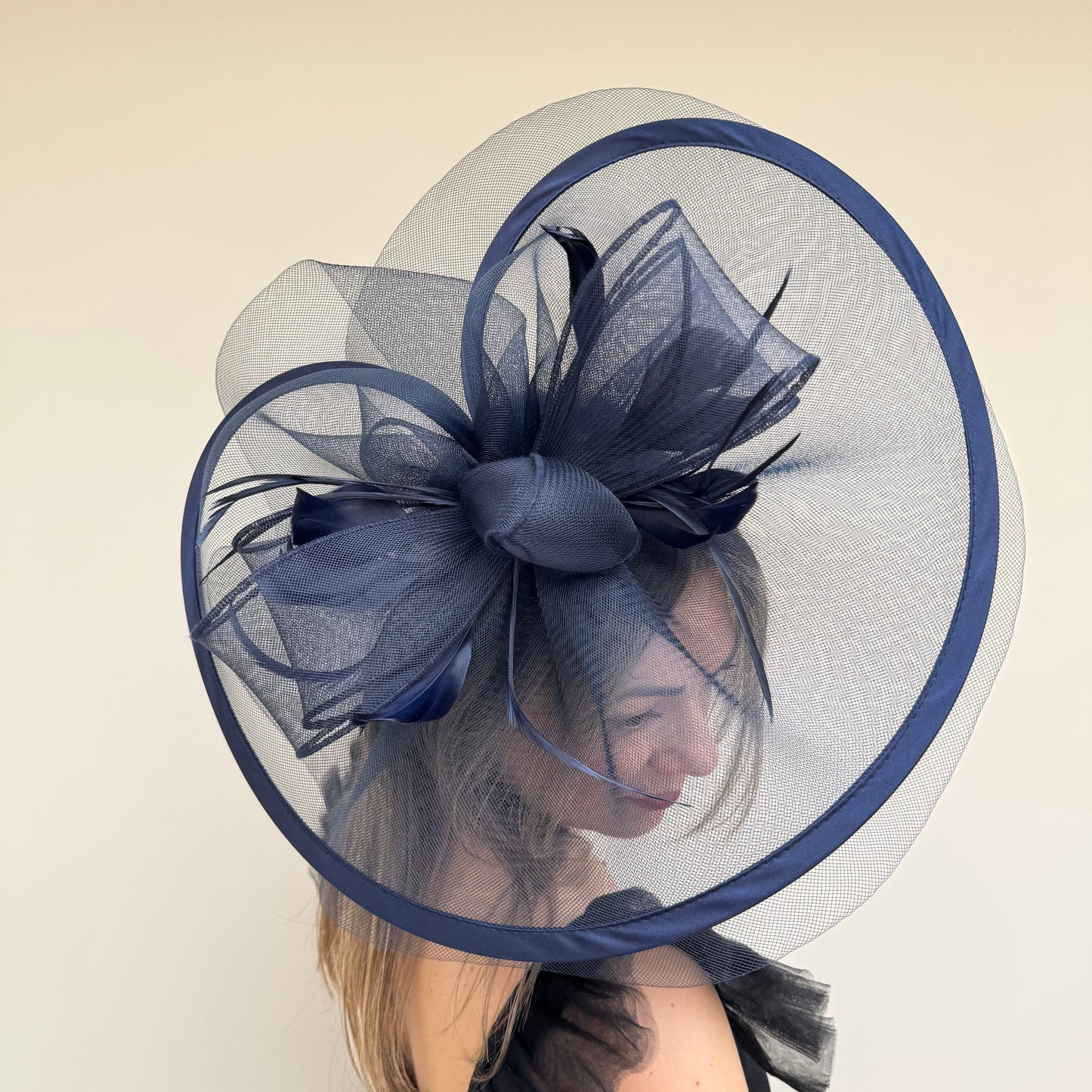 J Bees JB20/594 Navy Blue Net Fascinator