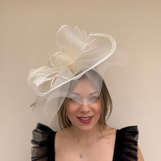 J Bees JB20/594 Ivory Cream Net Fascinator