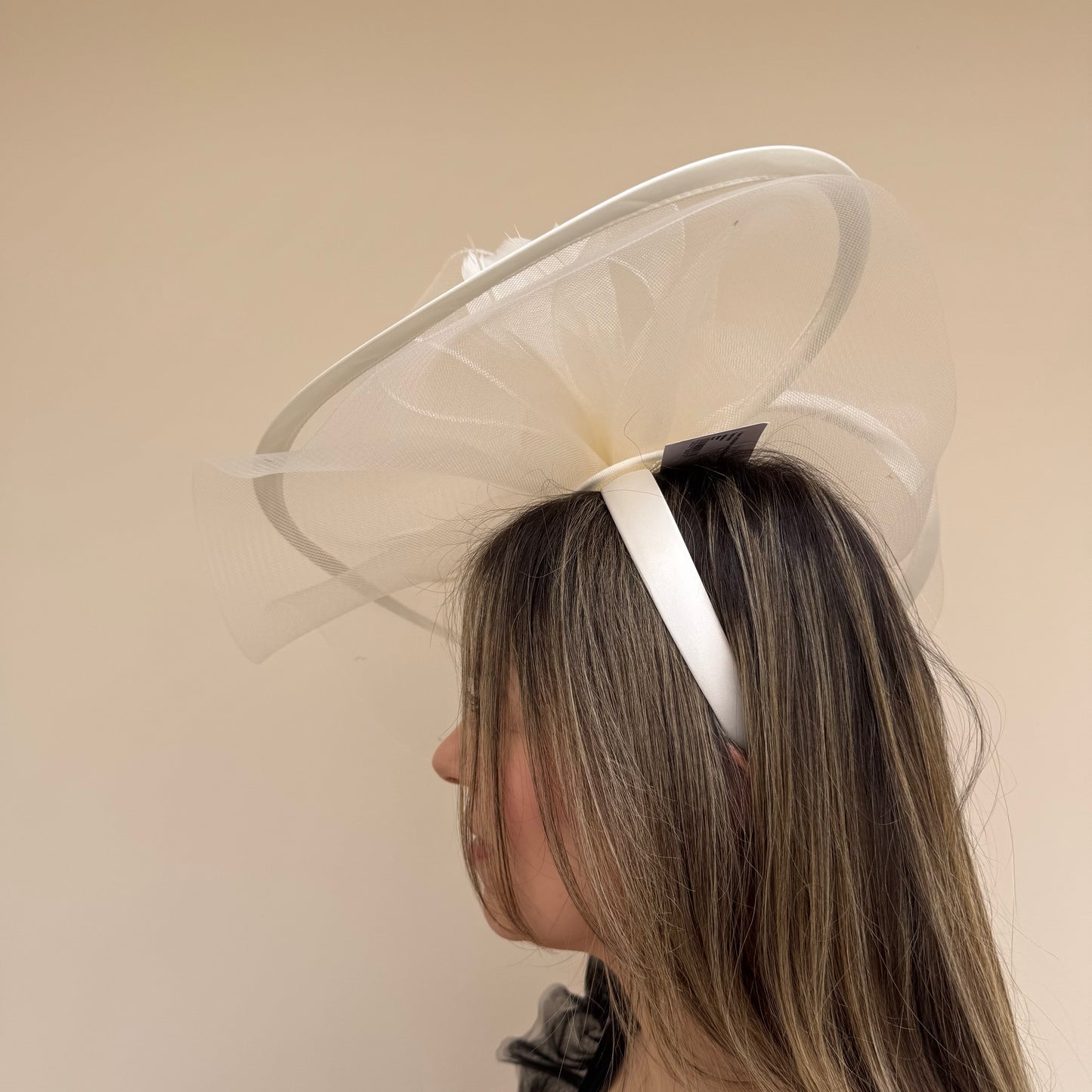 J Bees JB20/594 Ivory Cream Net Fascinator