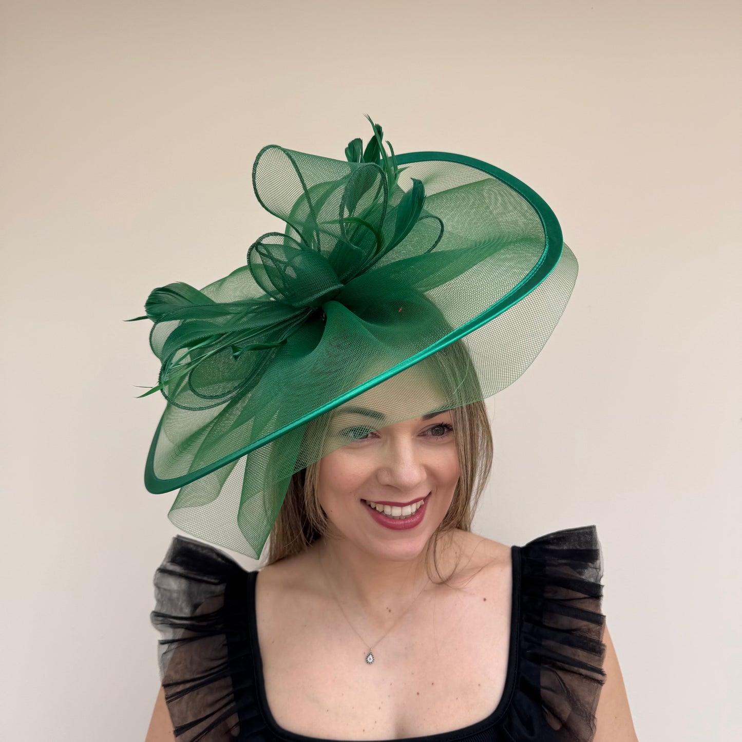 J Bees JB20/594 Emerald Green Net Fascinator