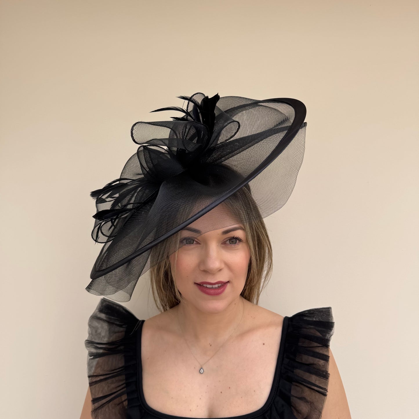 J Bees JB20/594 Black Net Fascinator
