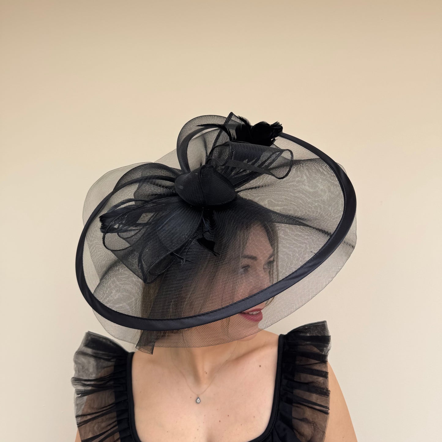 J Bees JB20/594 Black Net Fascinator