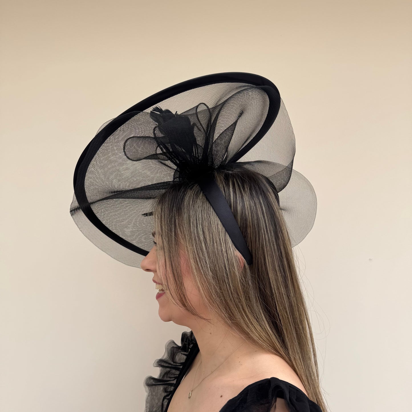 J Bees JB20/594 Black Net Fascinator