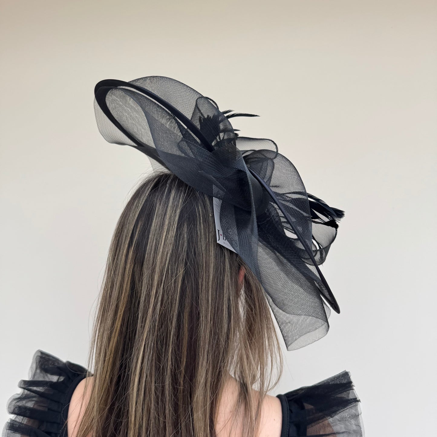 J Bees JB20/594 Black Net Fascinator