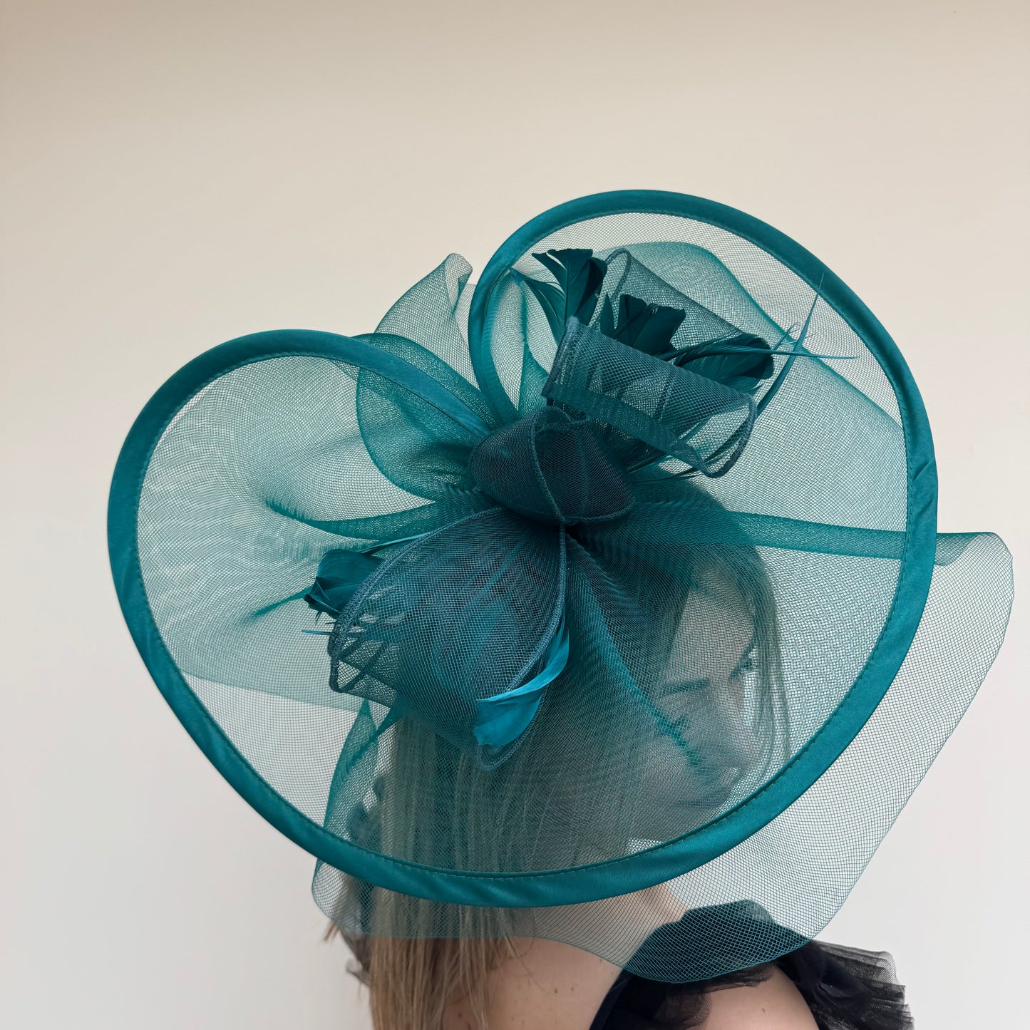 J Bees JB20/594 Forest Teal/Green Net Fascinator