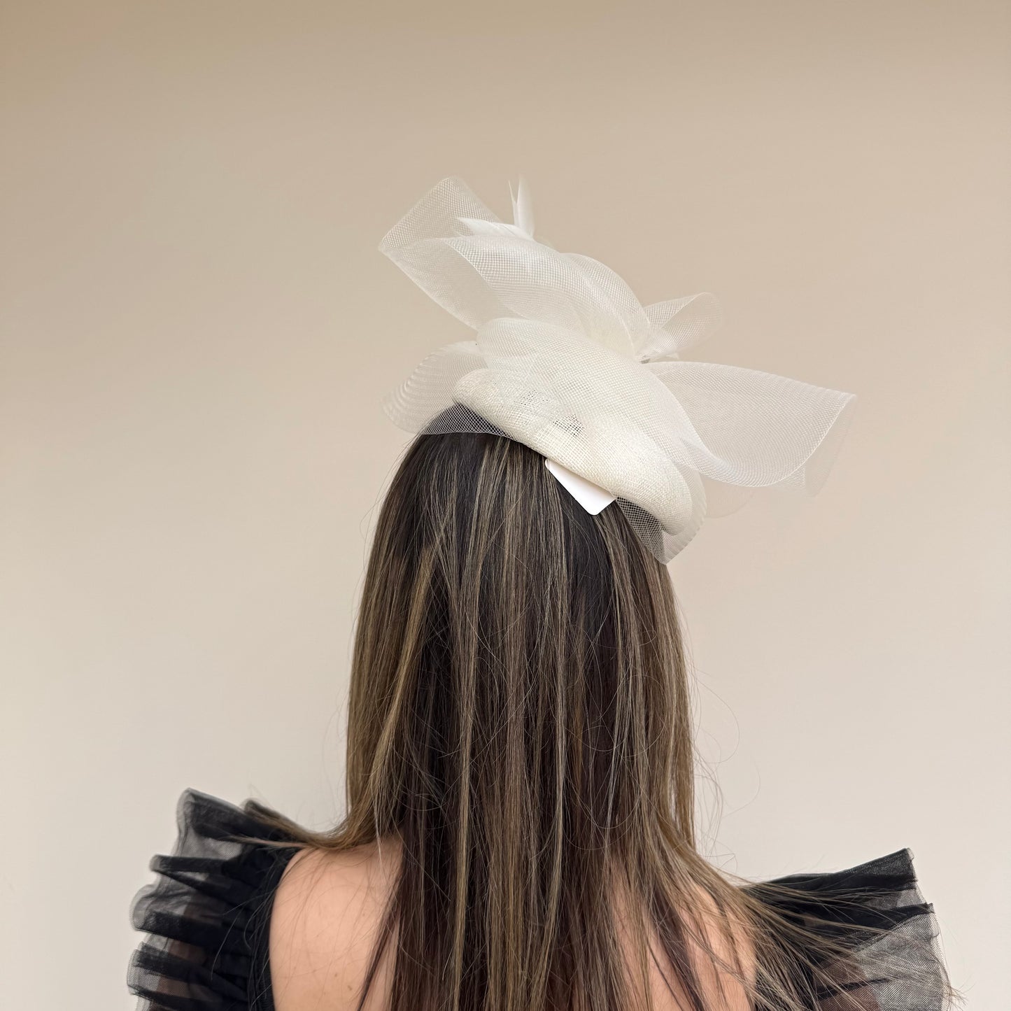 J Bees JB26/110 Ivory Pillbox Fascinator with Net