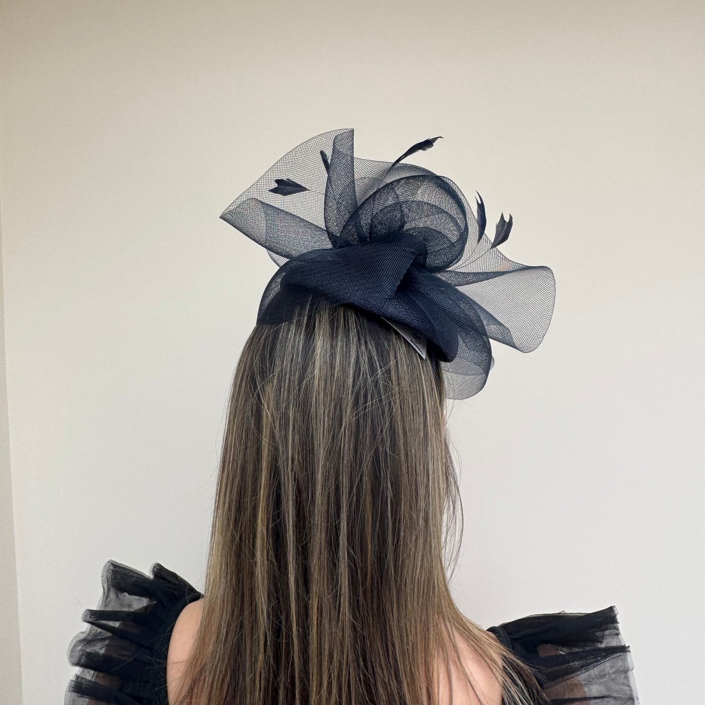 J Bees JB26/110 Navy Blue Pillbox Fascinator with Net