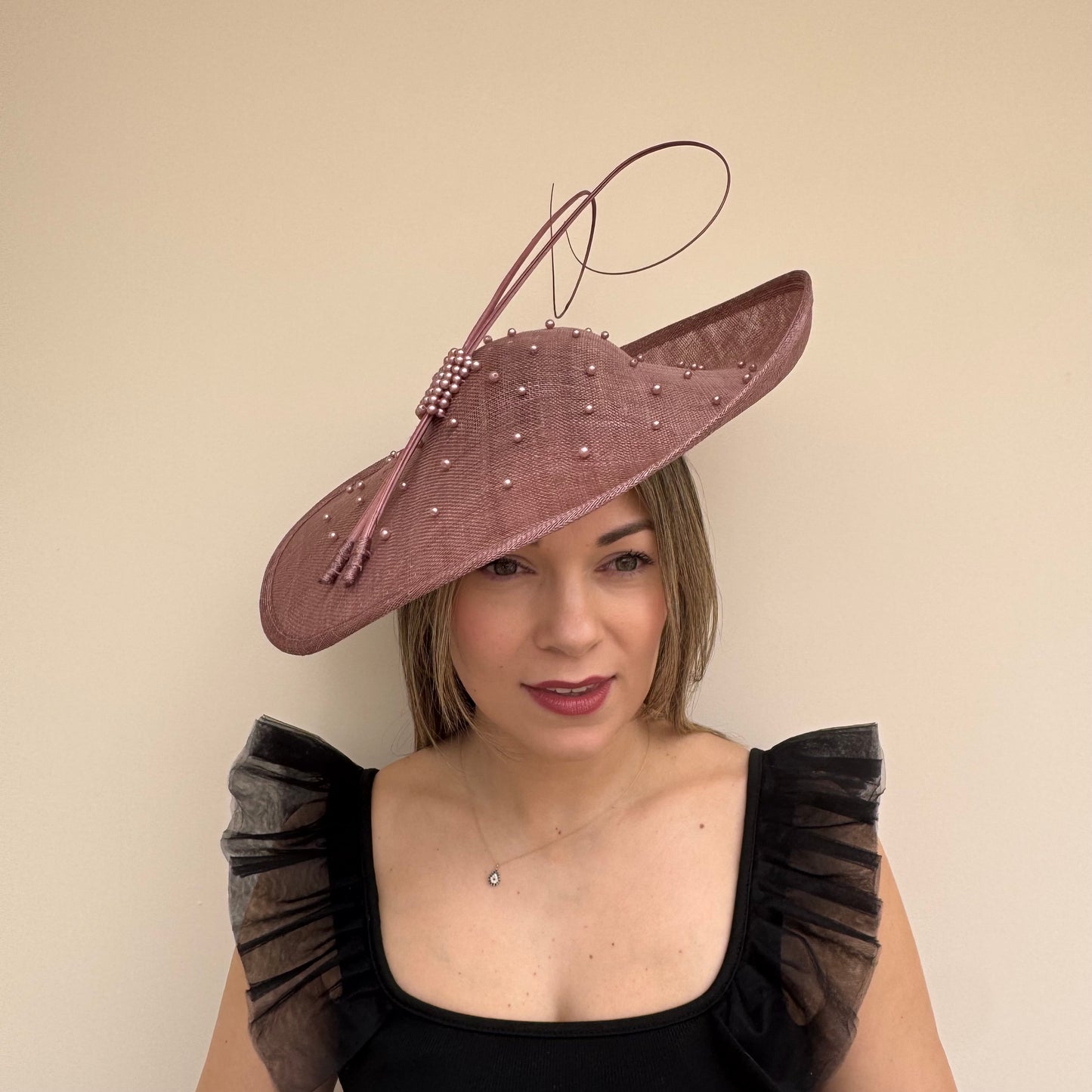 J Bees JB26/133 Mocha Mink Brown Hatinator with Pearls