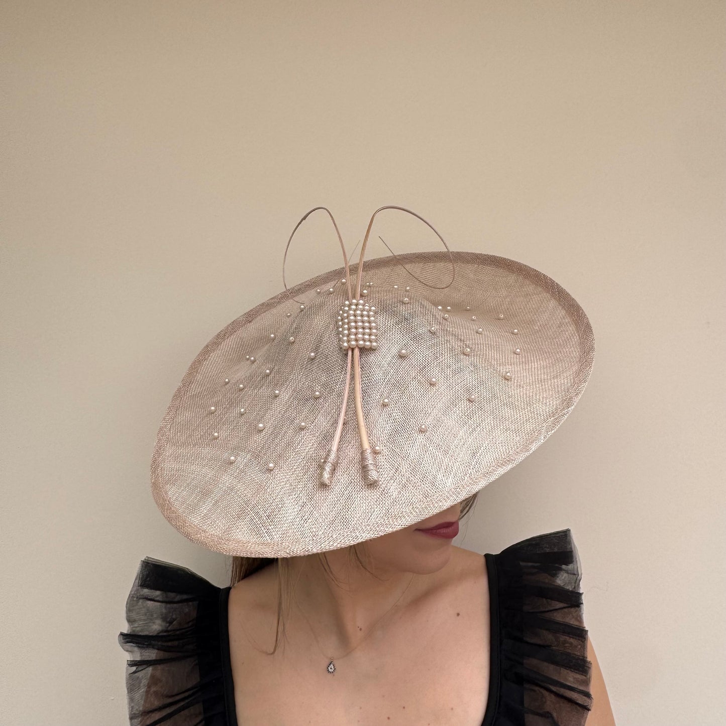 J Bees JB26/133 Pebble Beige Hatinator with Pearls