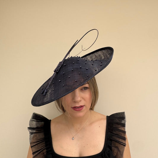 J Bees JB26/133 Navy blue Hatinator with Pearls