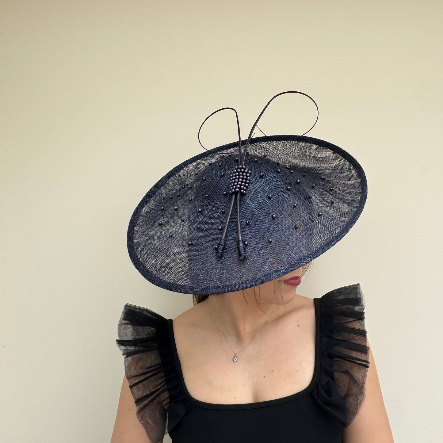 J Bees JB26/133 Navy blue Hatinator with Pearls
