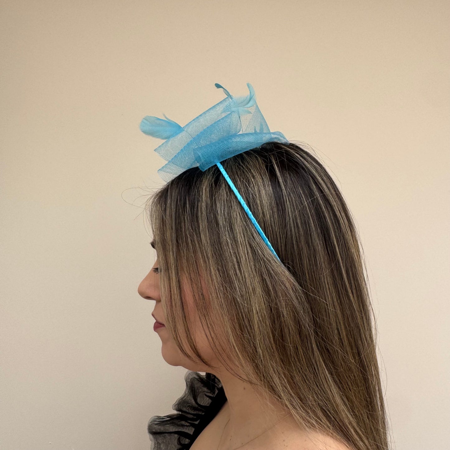 J Bees JB25/69A Sky Blue Fascinator with sparkle