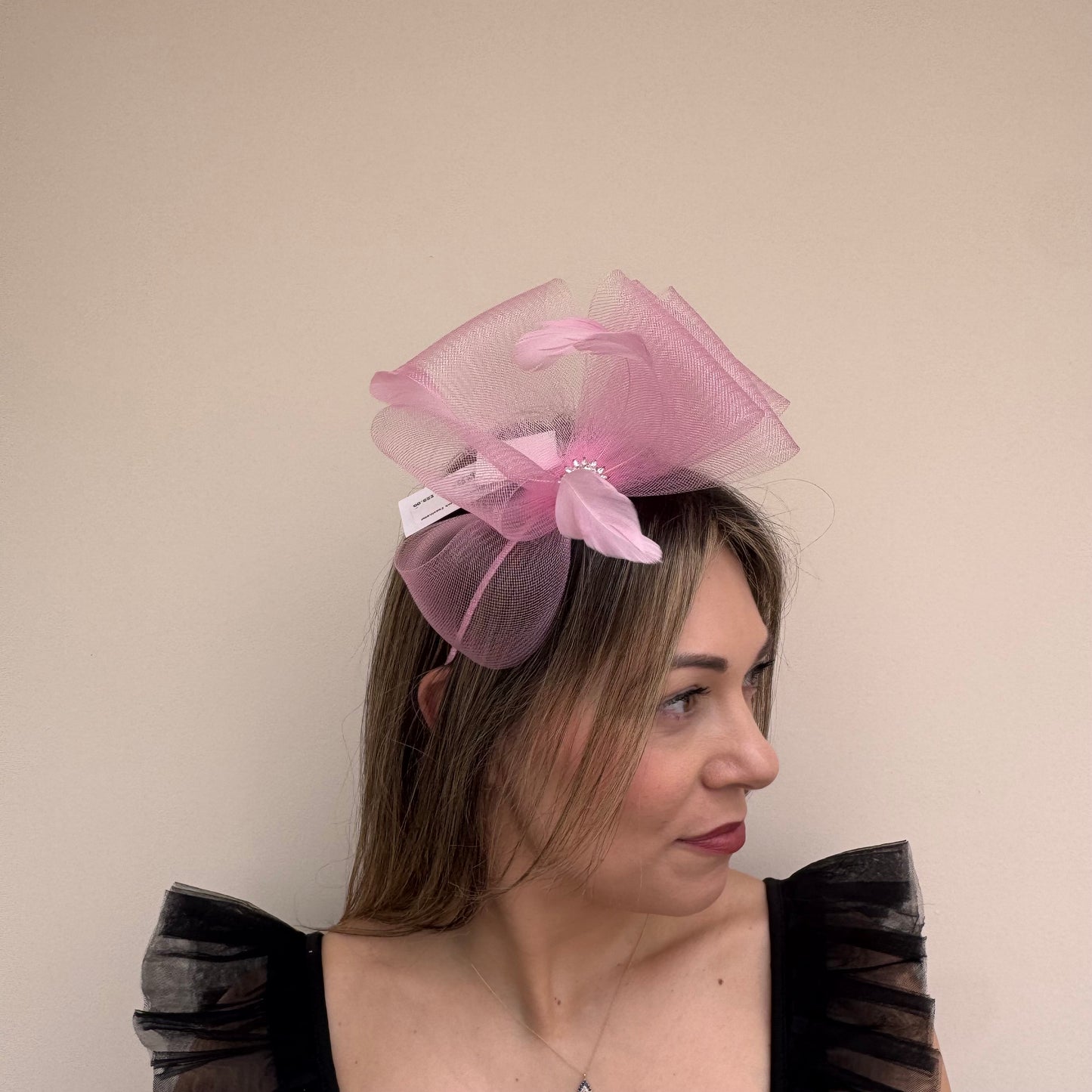 J Bees JB25/69A Tulip Pink Fascinator with sparkle