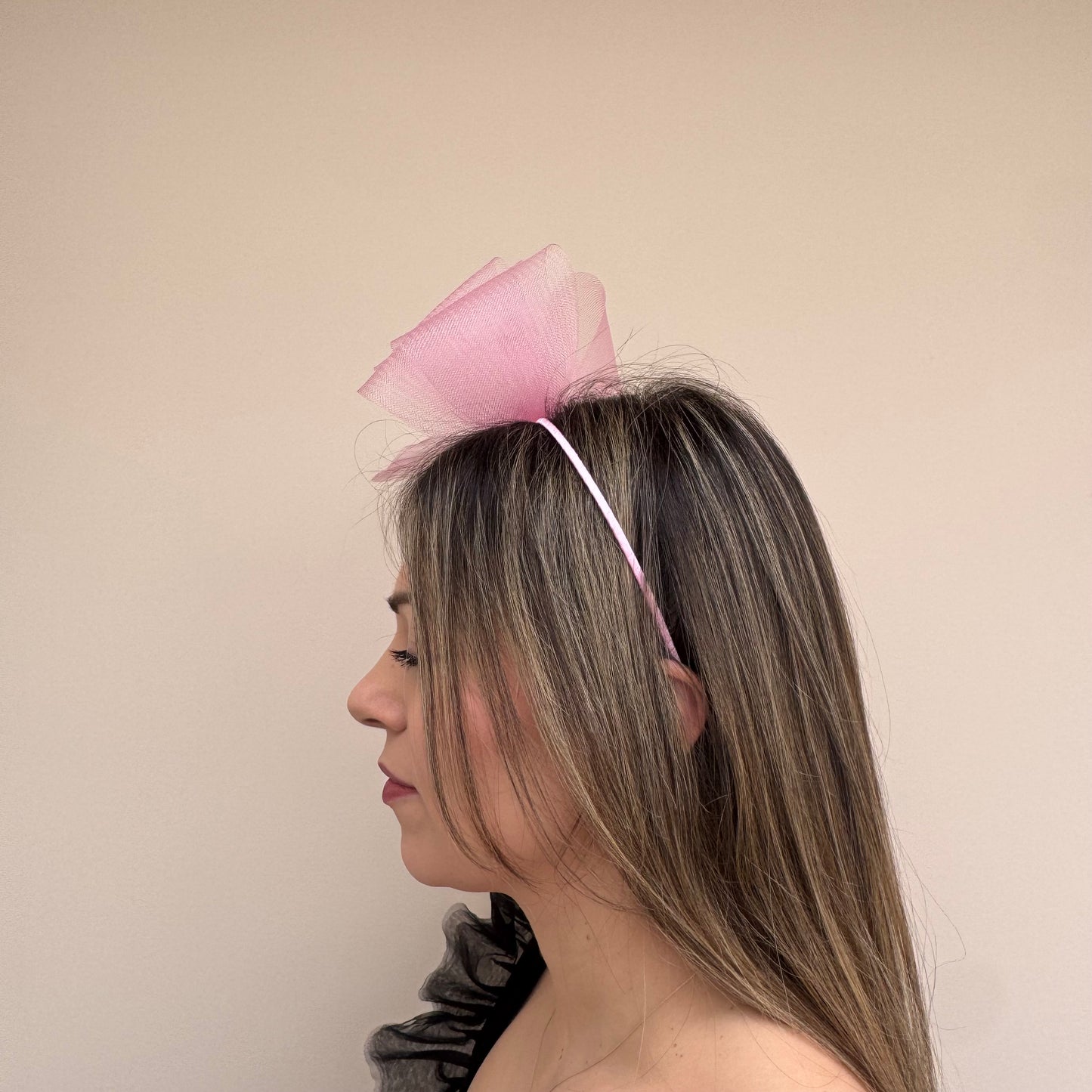 J Bees JB25/69A Tulip Pink Fascinator with sparkle