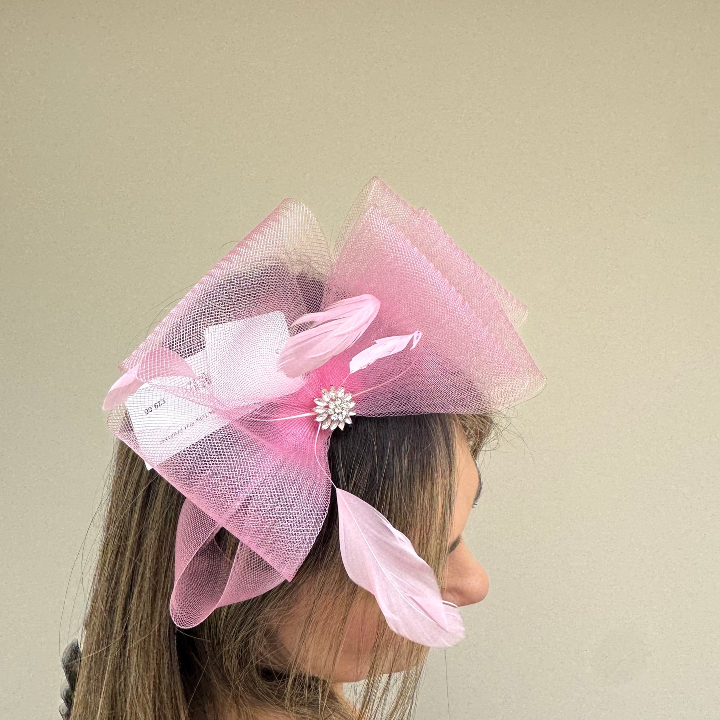 J Bees JB25/69A Tulip Pink Fascinator with sparkle