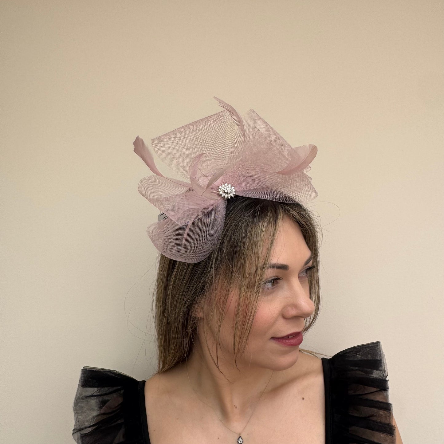 J Bees JB25/69A Orchid Pink Fascinator with sparkle