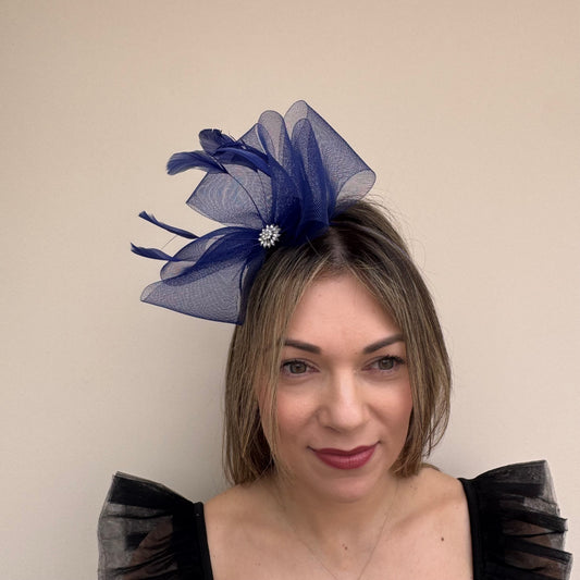 J Bees JB25/69A Cobalt Blue Fascinator with sparkle