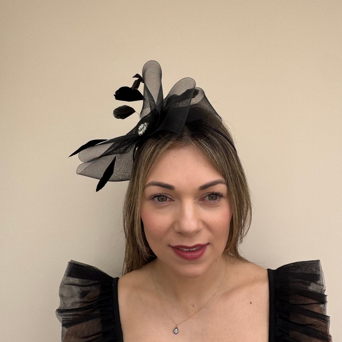J Bees JB25/69A Black Fascinator with sparkle