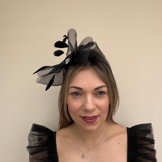 J Bees JB25/69A Black Fascinator with sparkle