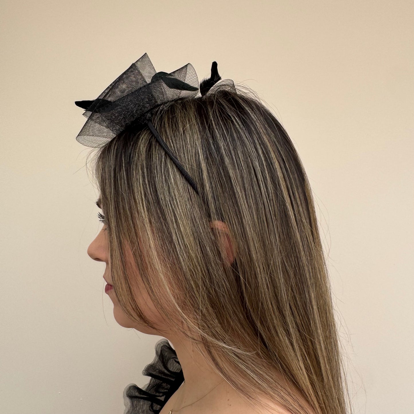 J Bees JB25/69A Black Fascinator with sparkle