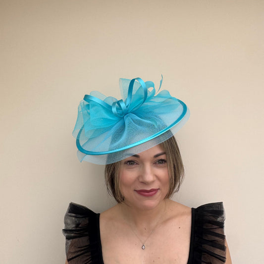 J Bees JB25/71 Turquoise Blue Fascinator