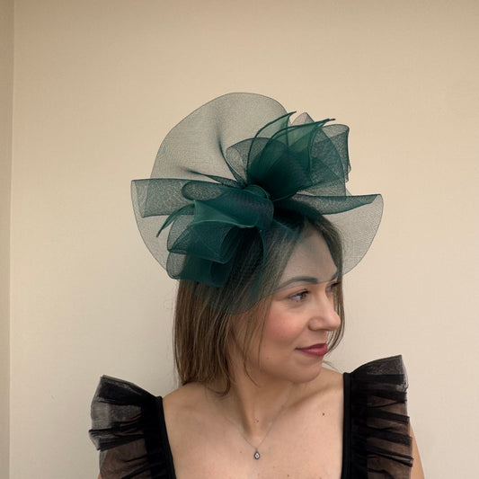 J Bees JB22/72 Forest Green Net Fascinator