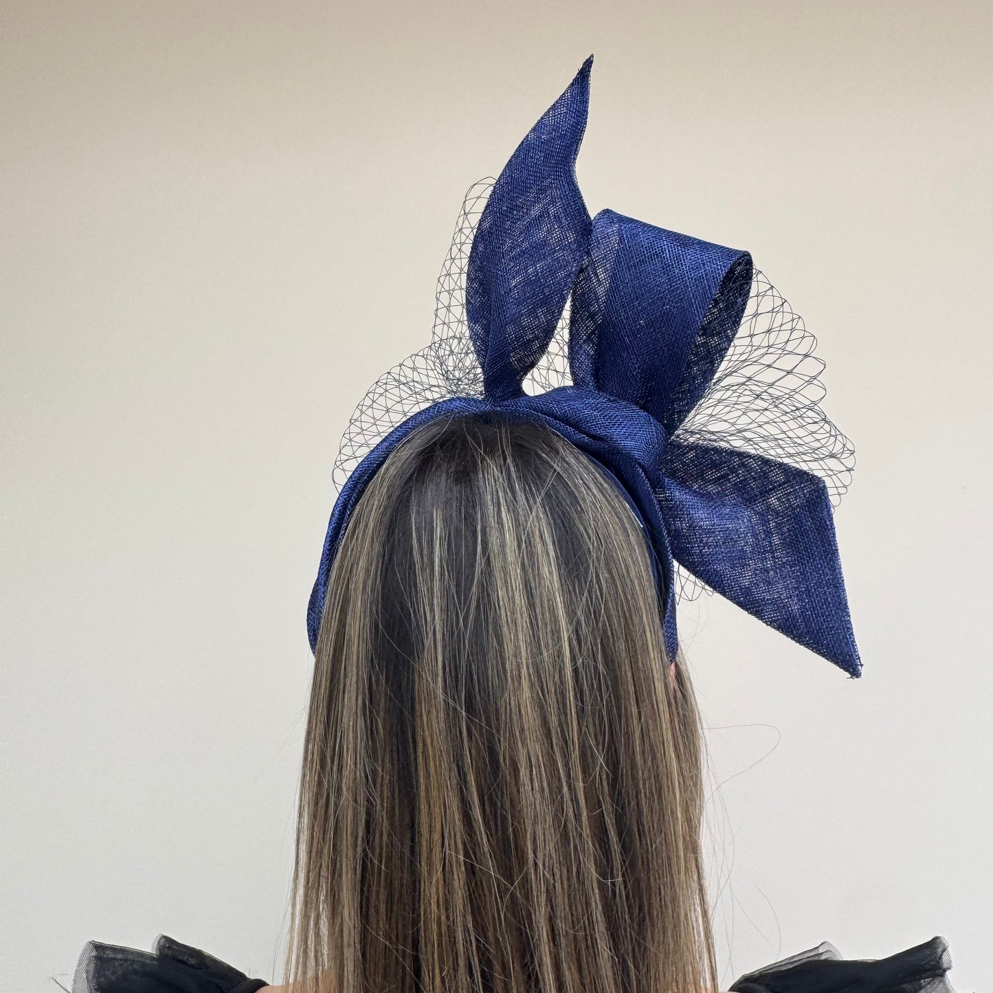 J Bees JB26/144 French Navy blue Headband with Net Fascinator