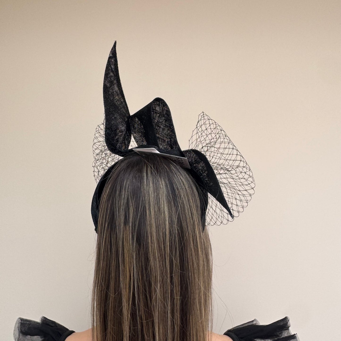 J Bees JB26/144 Black Headband with Net Fascinator