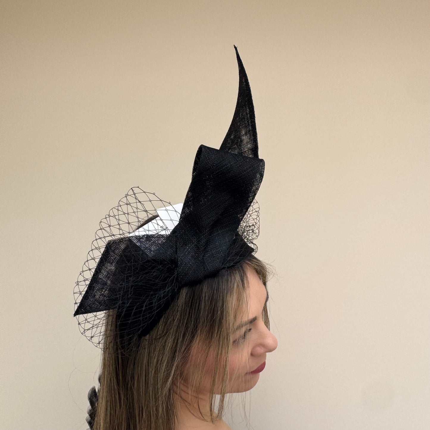J Bees JB26/144 Black Headband with Net Fascinator