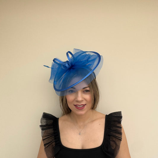 J Bees JB25/71 Azure Blue Mesh Fascinator