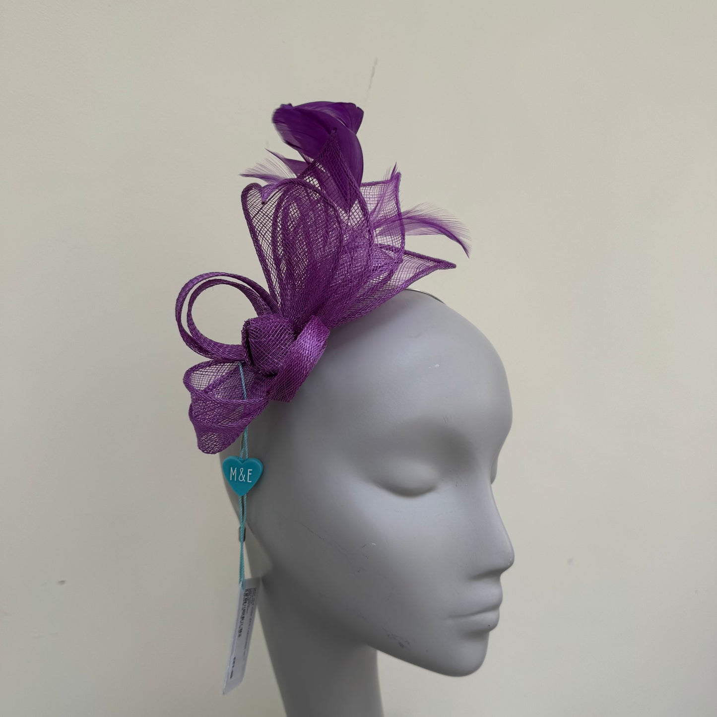 Max and Ellie BF3 Purple Small Fascinator on Headband