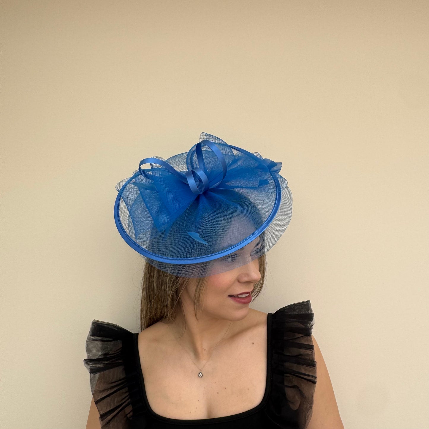 J Bees JB25/71 Azure Blue Mesh Fascinator