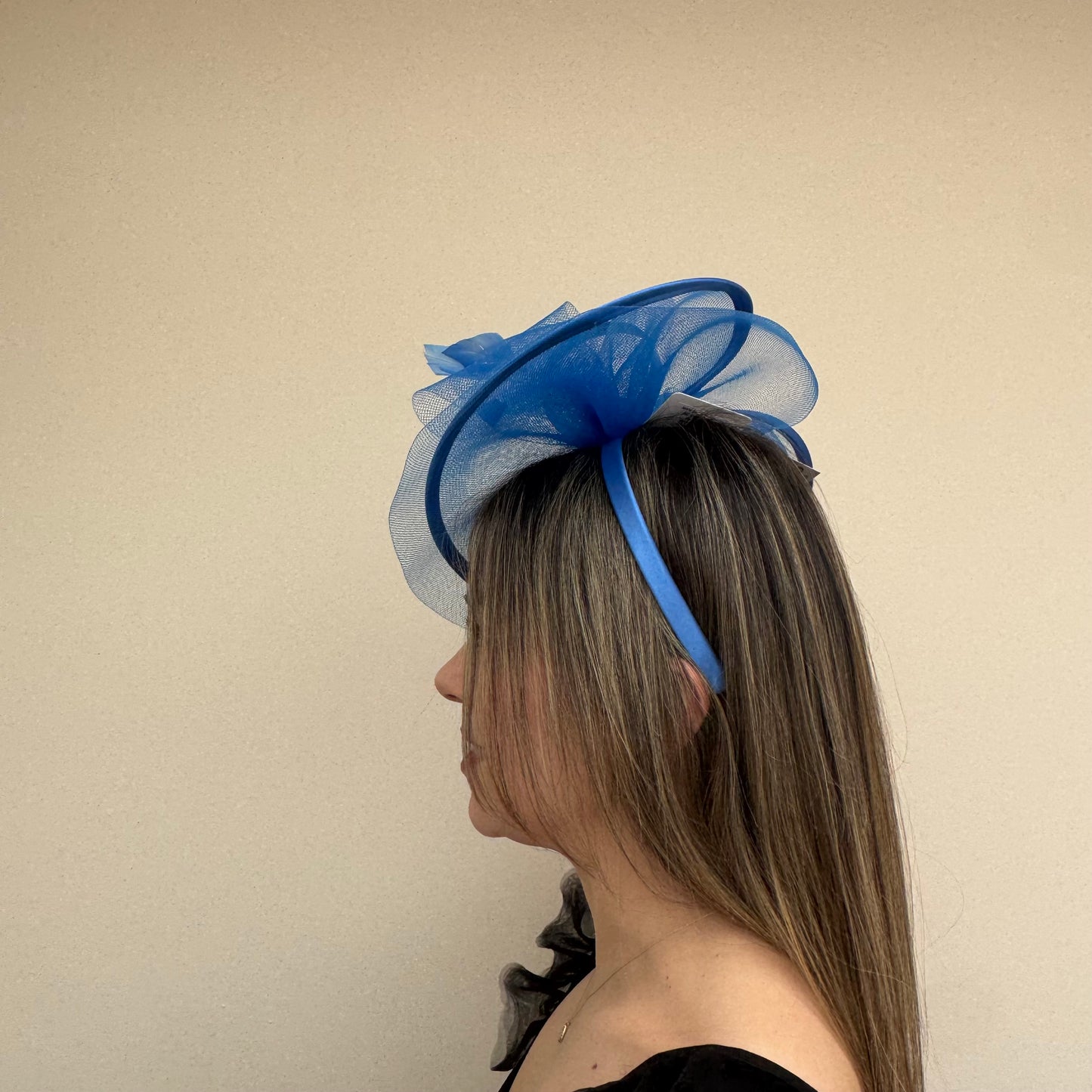 J Bees JB25/71 Azure Blue Mesh Fascinator