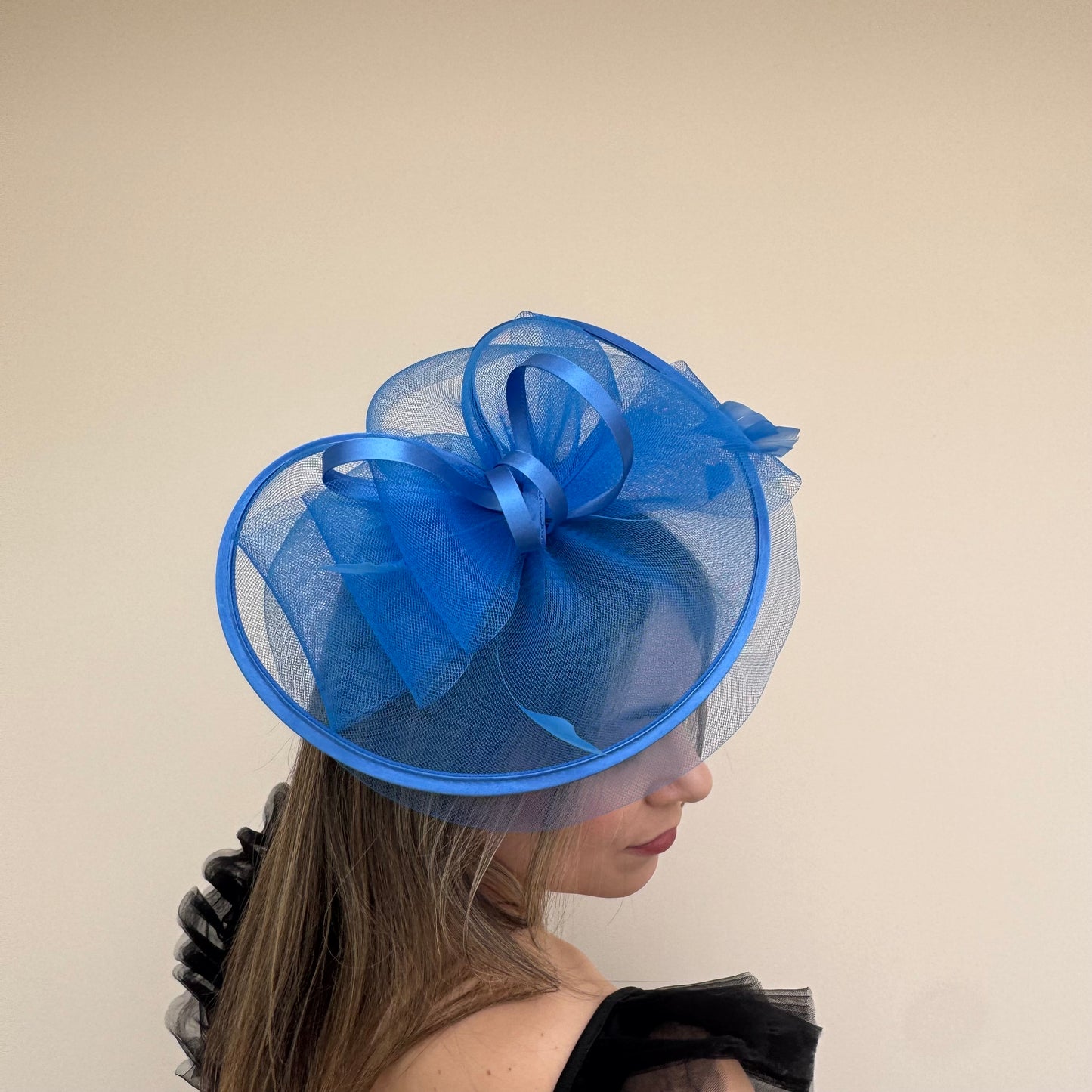 J Bees JB25/71 Azure Blue Mesh Fascinator