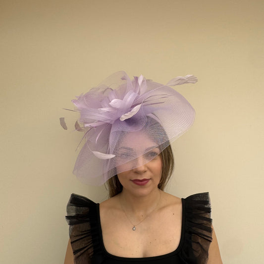 J Bees JB20/165 Lilac Purple Mesh Fascinator