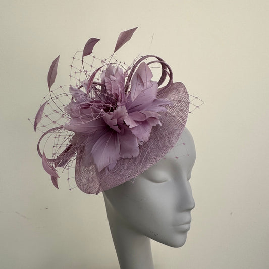 JBees JB18/040 in Purples - Fascinator with Feathers